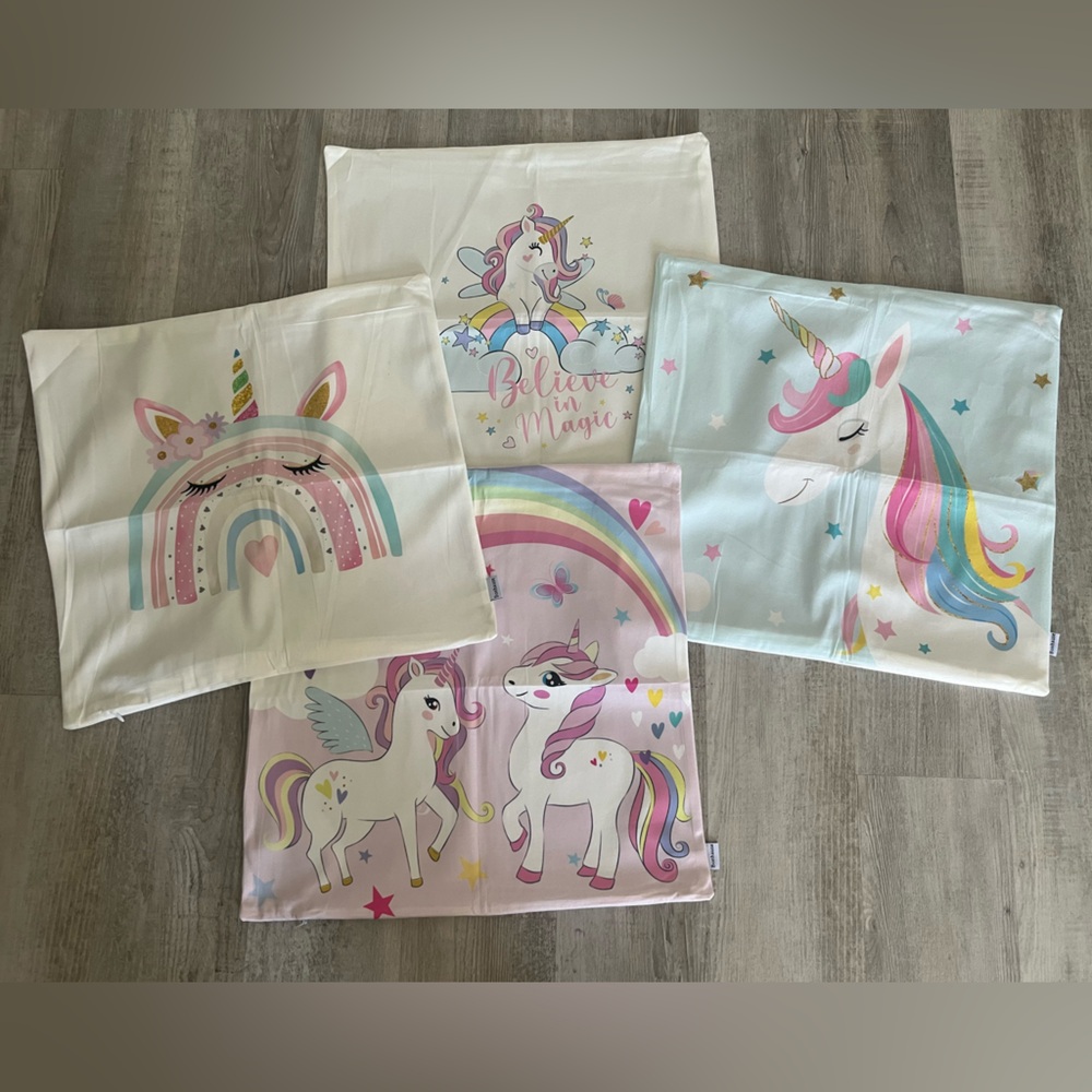 Unicorn and Rainbow Pillowcase Set
